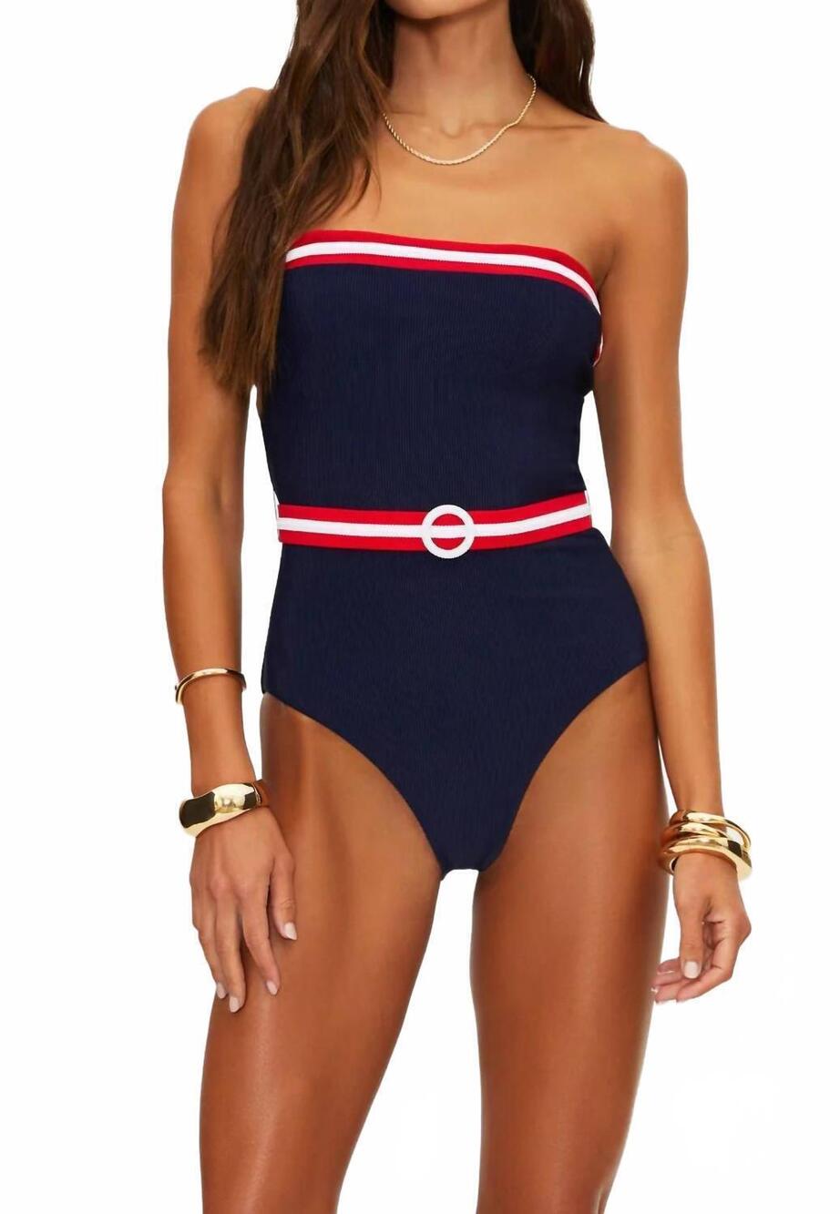NEW BEACH RIOT jessa one piece swimsuit in black/red